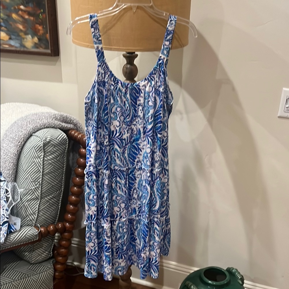 Lily Pulitzer Blue and Pink Patterned Women's Dress